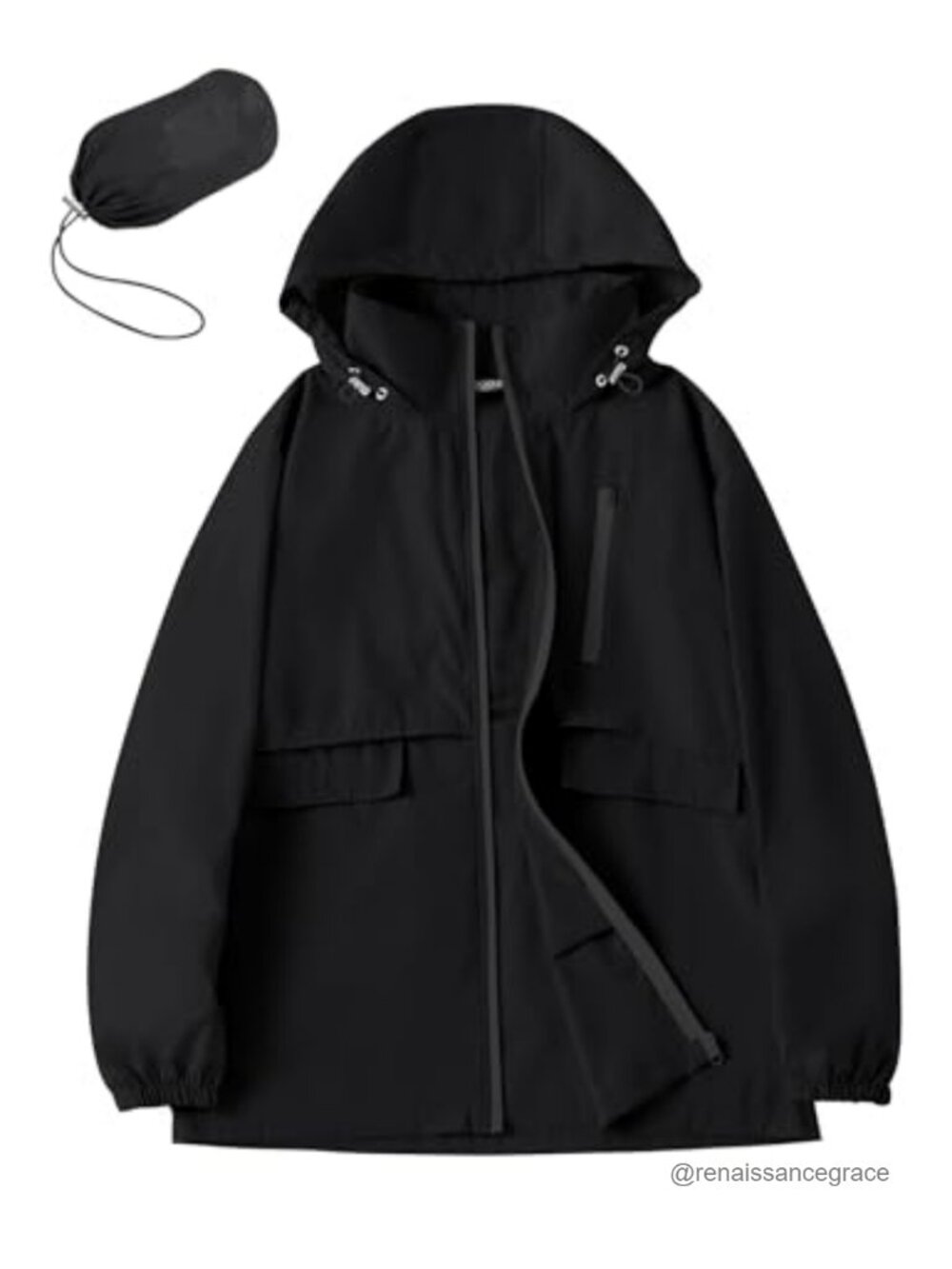 Avoogue Women's Waterproof Hooded Raincoat Packable Lightweight Windbreaker